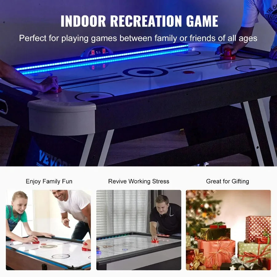 Air Powered Hockey Table Indoor LED Arcade Style Game