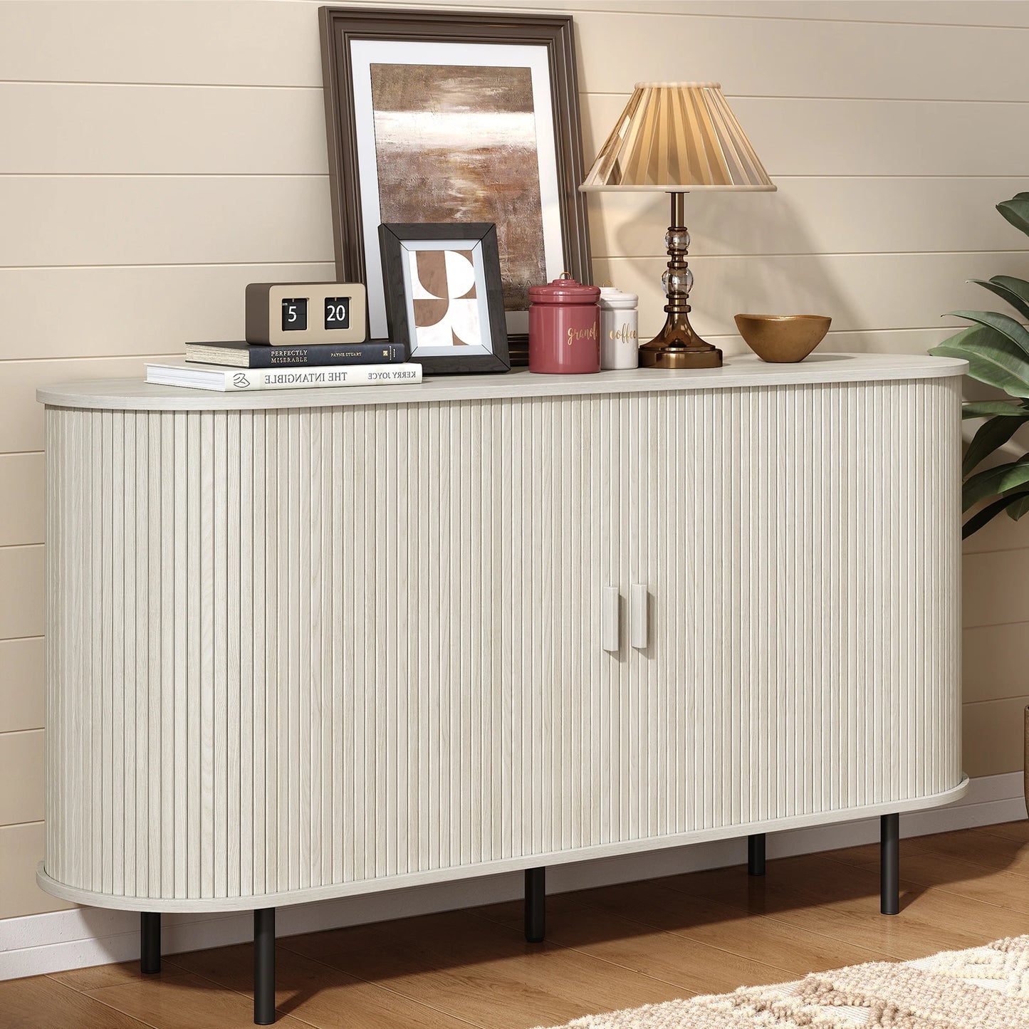 General Sideboard Buffet Cabinet With Adjustable Shelves For Living Room