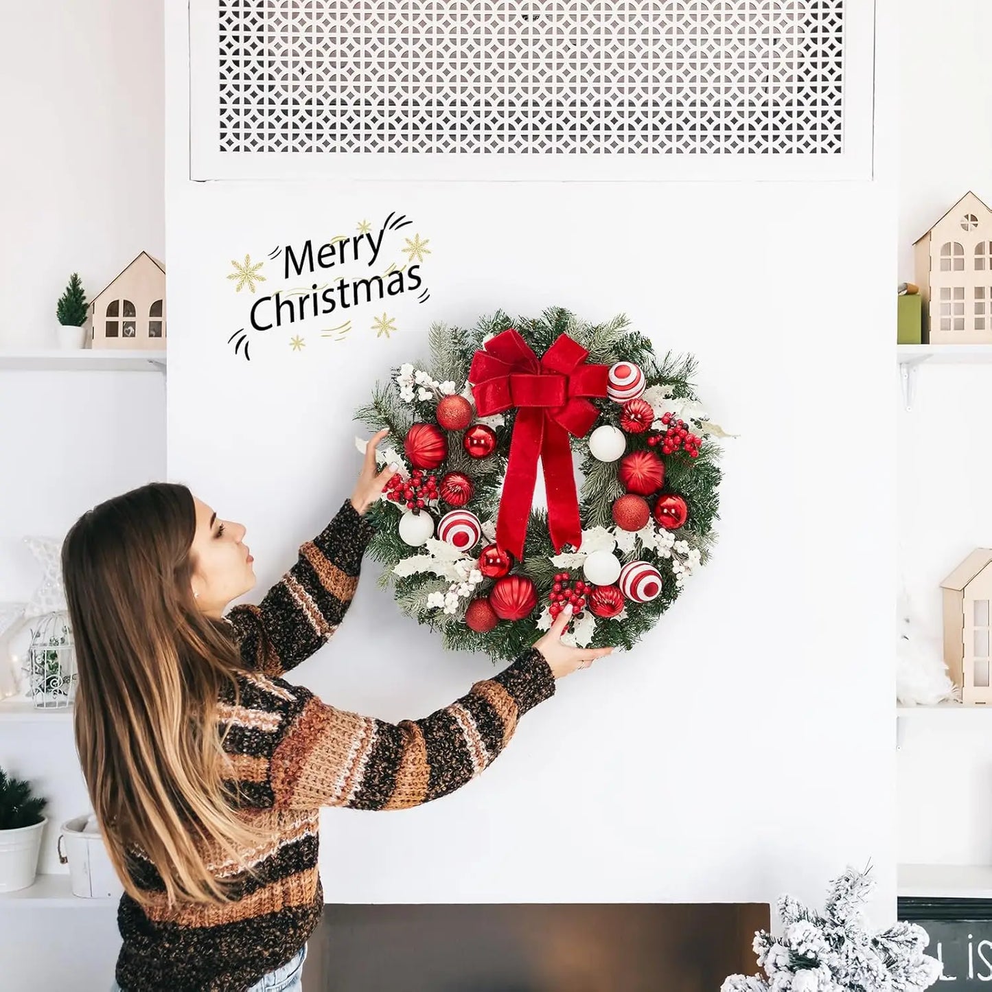 Guangdong Pre-Lit Christmas Wreath Battery Operated Lighted Ornaments