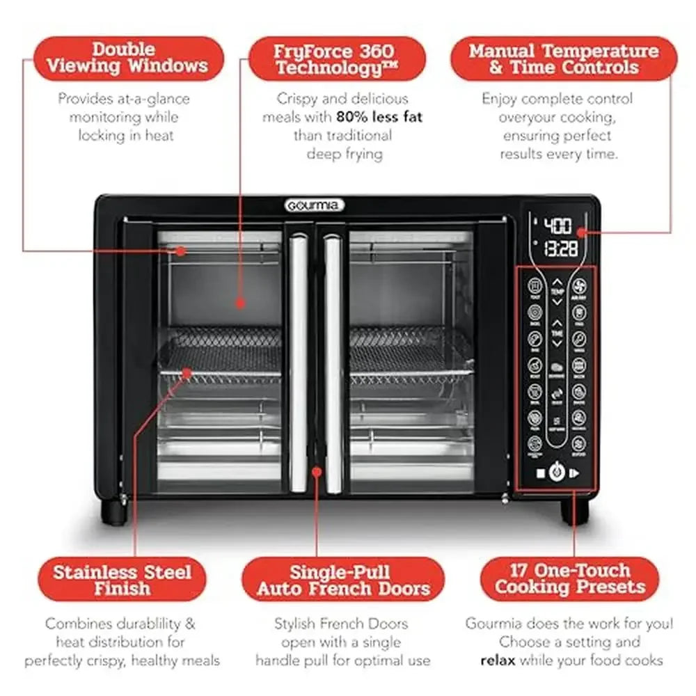XMSJ 17-Preset Electric Air Fryer Oven Combo 1700W