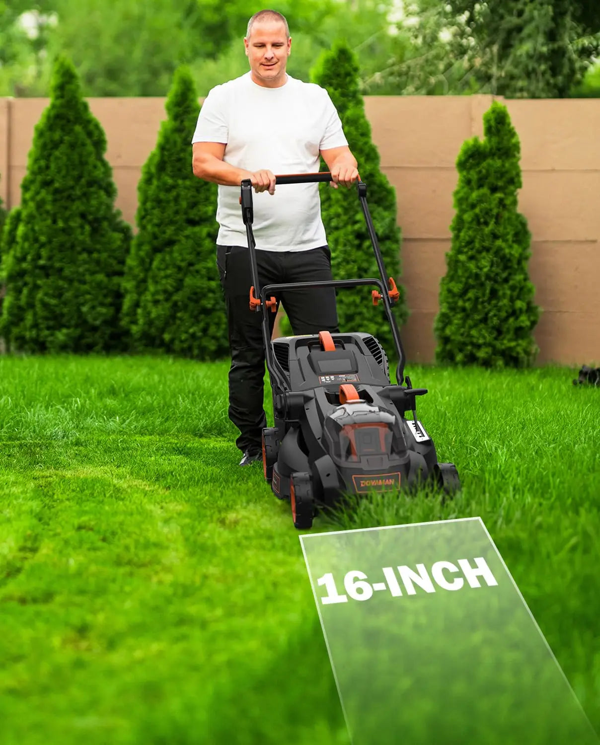 DOVAMAN 40V Brushless Lawn Mower with Mulching and Bagging
