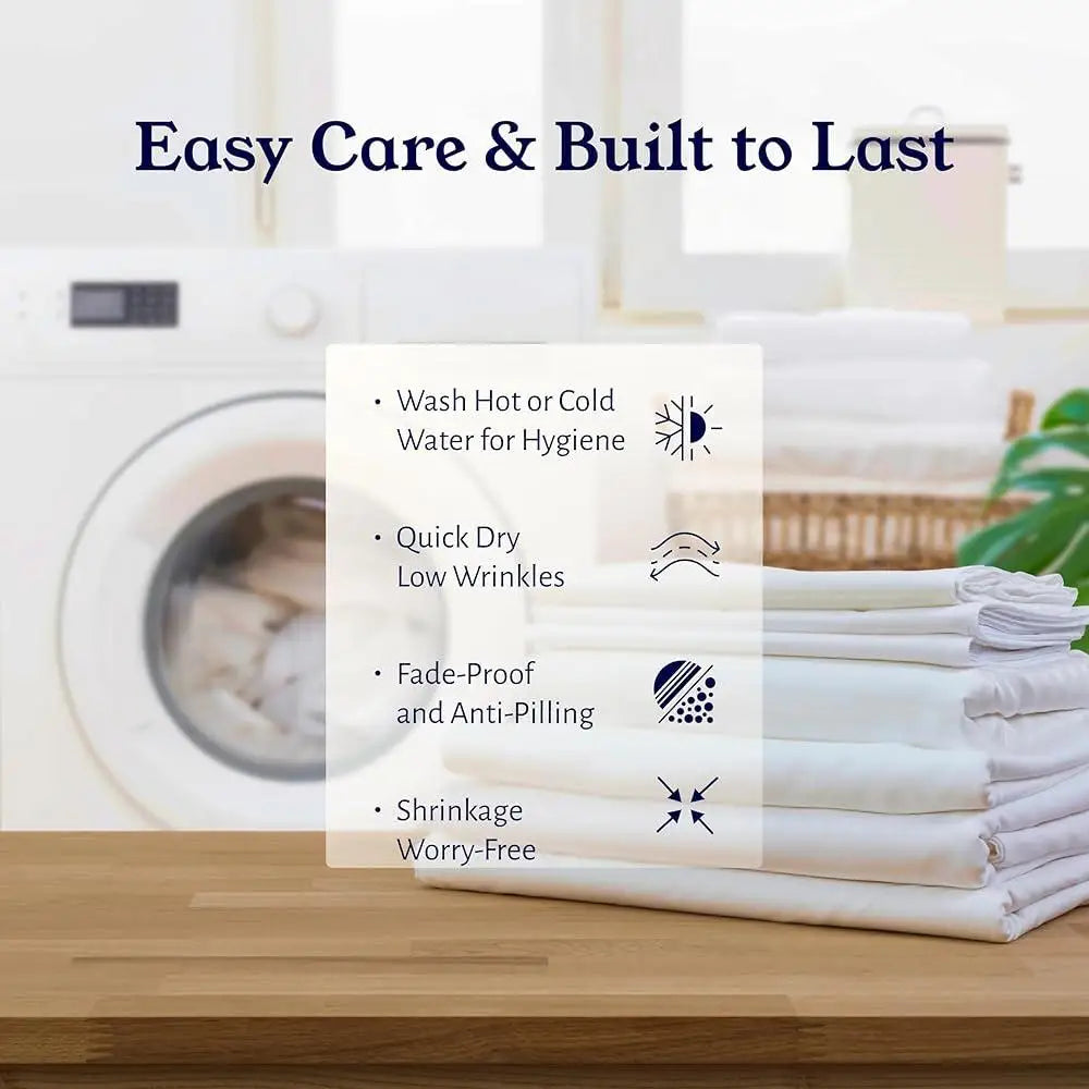 DUTRIEUXCN 100 Cotton Bedding Set 400 Thread Count Pocket