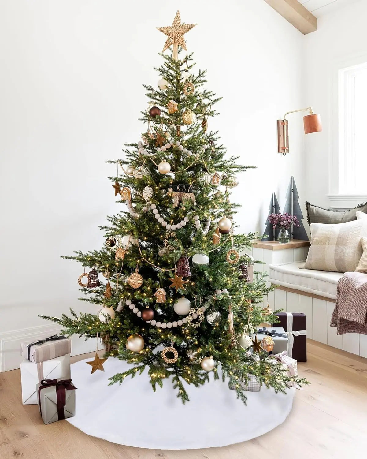 Guangdong Faux Fur Christmas Tree Skirt Luxury Rustic Decor