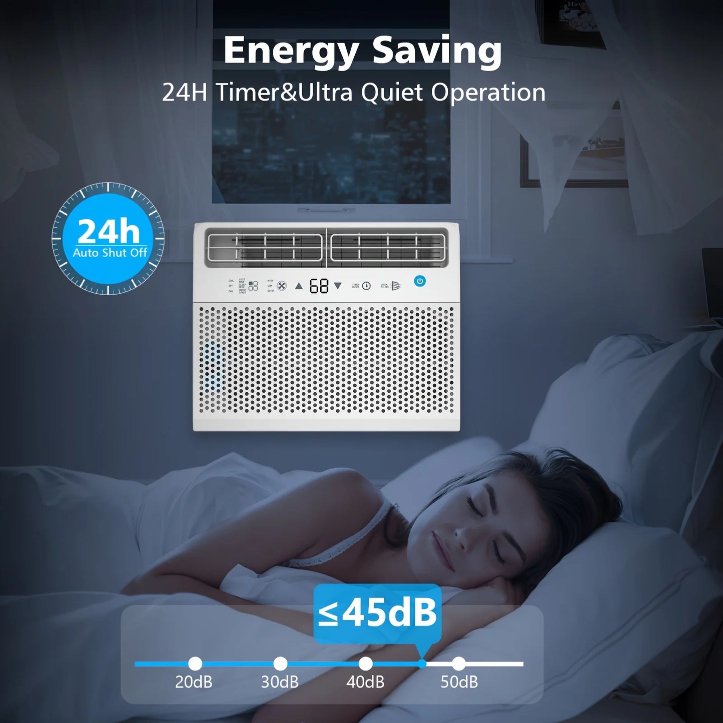 12000 BTU U Shaped Window Air Conditioner With Remote
