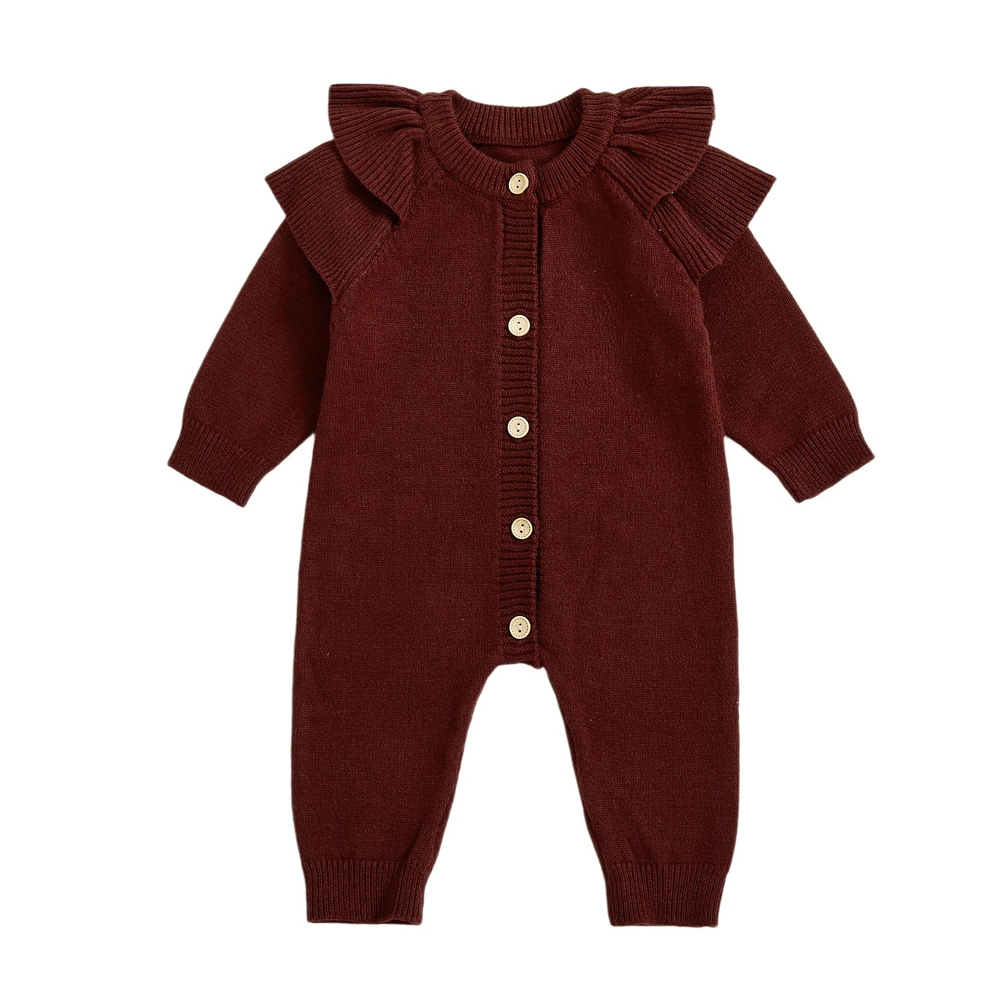 Toddler Winter Romper With Ruffle Detail And Cozy Knit