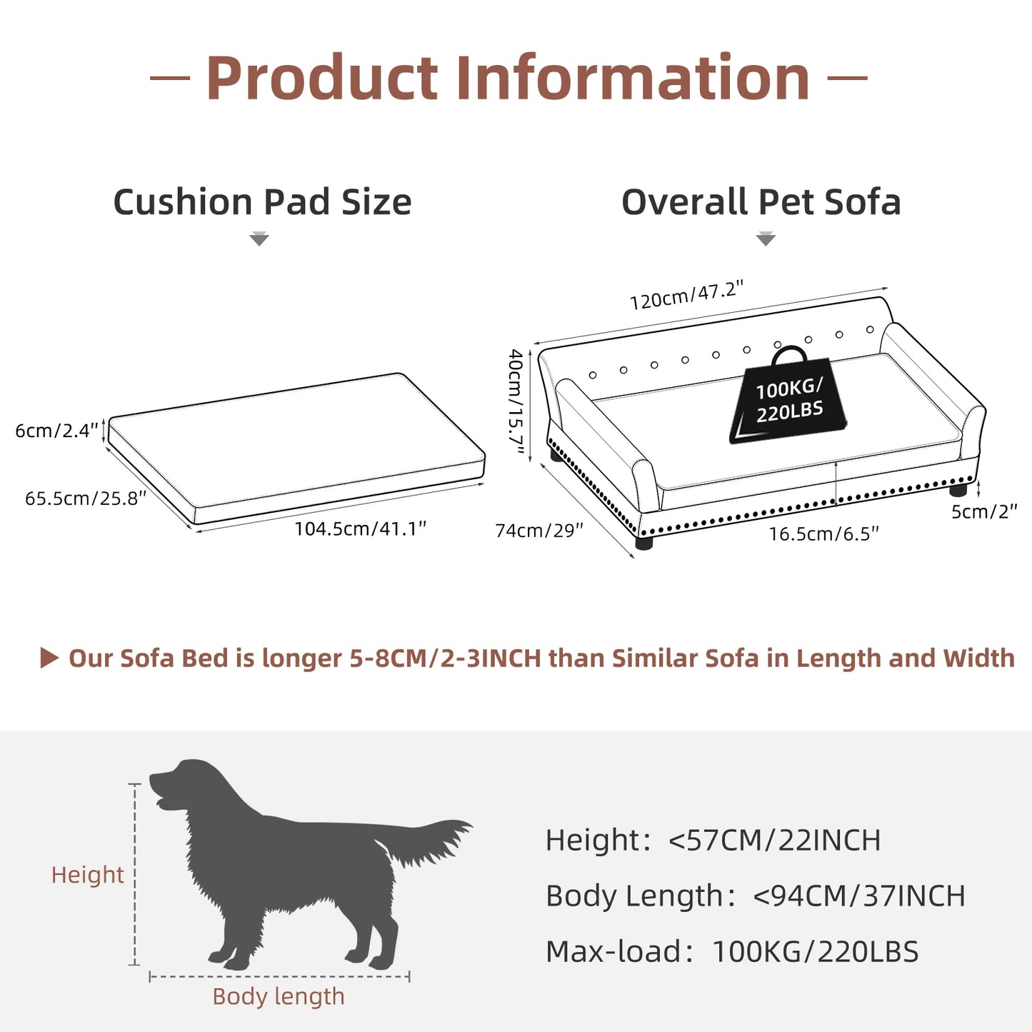BINGOPAWCN Elevated Dog Bed Microfiber Leather Cover