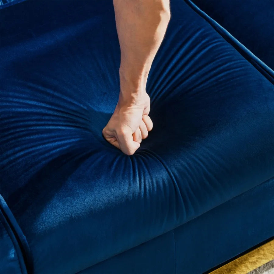 Hign-concerned Velvet Chesterfield Sofa Set For Living Room