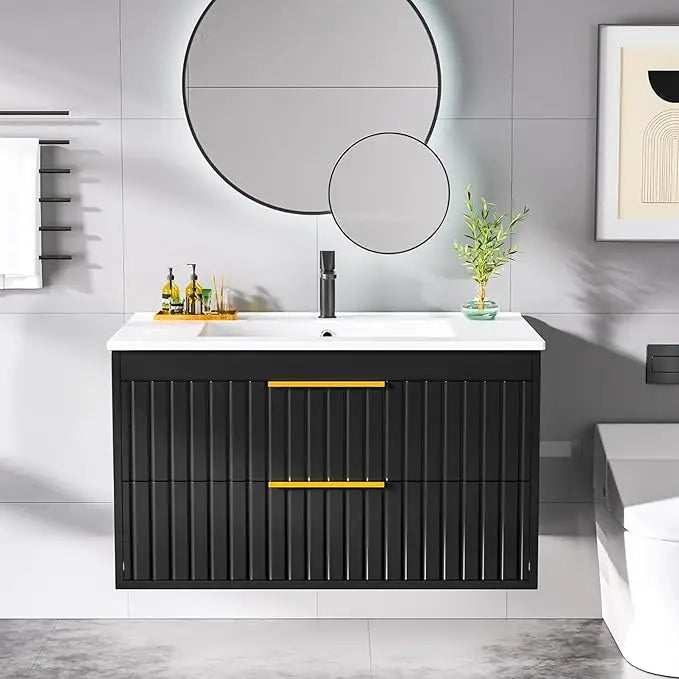 Guangbai Modern Floating Bathroom Vanity With Sink
