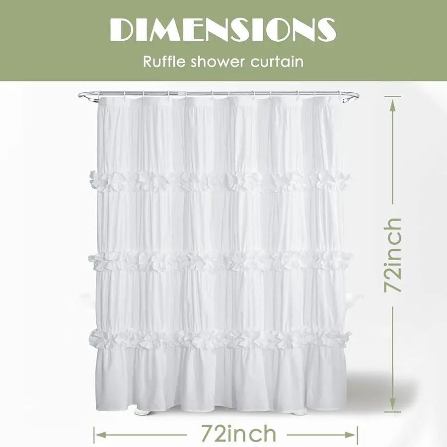 Guangdong Victorian Ruffle Shower Curtain Ruched Microfiber Bath Decor