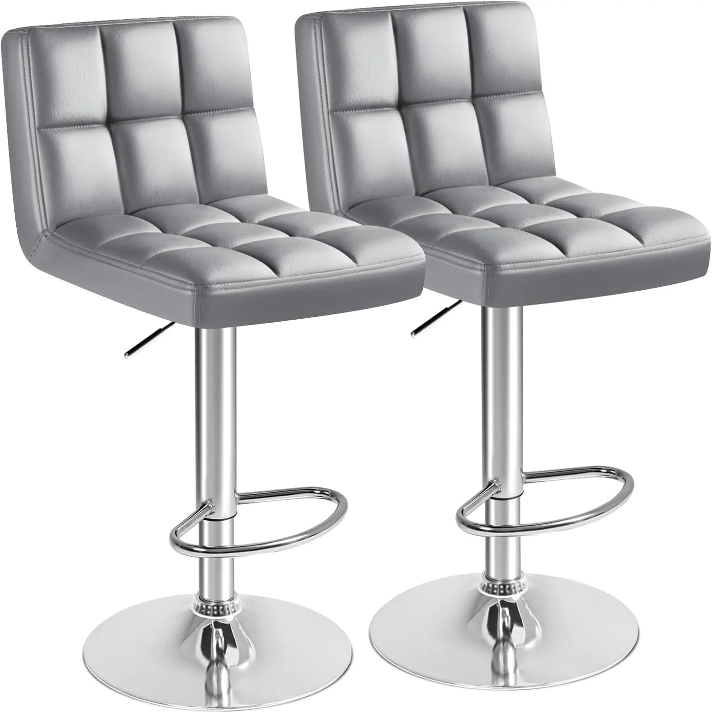 HUANZHUANG Modern PU Leather Swivel Bar Stool Set Of 2
