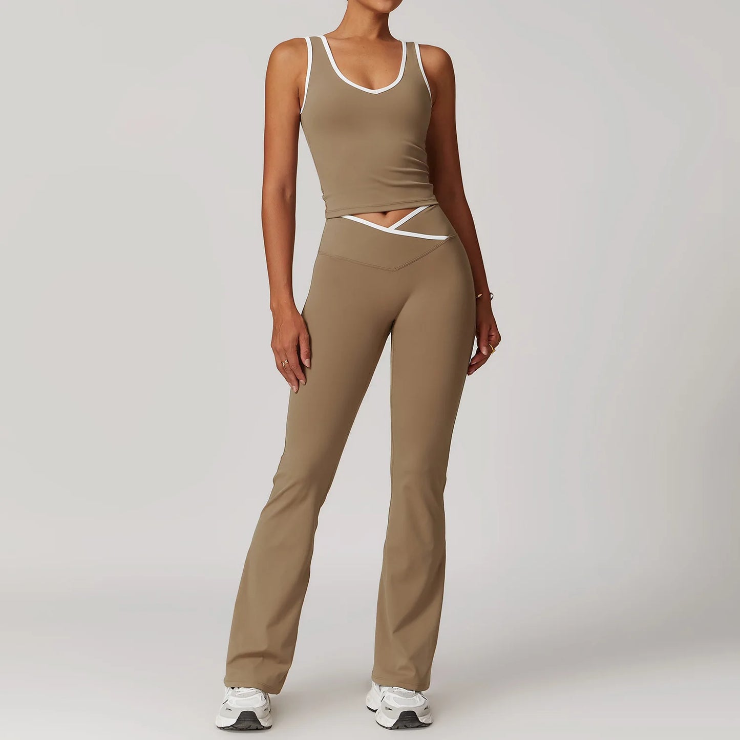 Women's Yoga Set Two-Piece Athletic Wear With High Waist Leggings