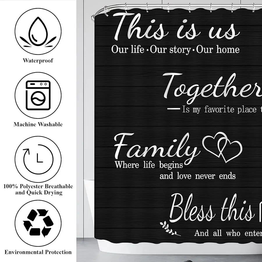 Guangdong Shower Curtain Set With Non Slip Rug Toilet Lid Cover Bath Mat