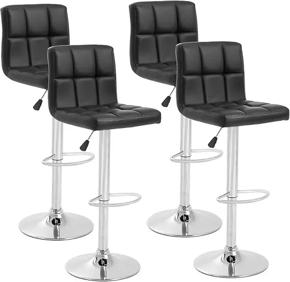 FEICHENG Adjustable PU Leather Bar Stools Set Two With Back
