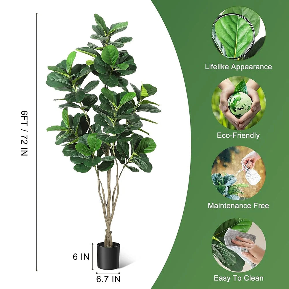 HiMISSCN Fiddle Leaf Fig Tree Artificial For Home Decor