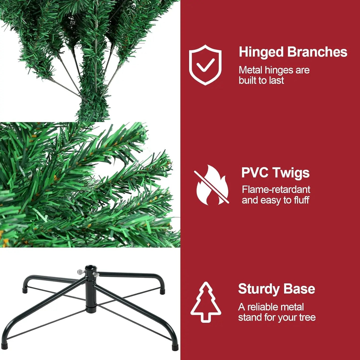 Spruce Artificial Christmas Tree With 1300 Branch Tips And Metal Hinges