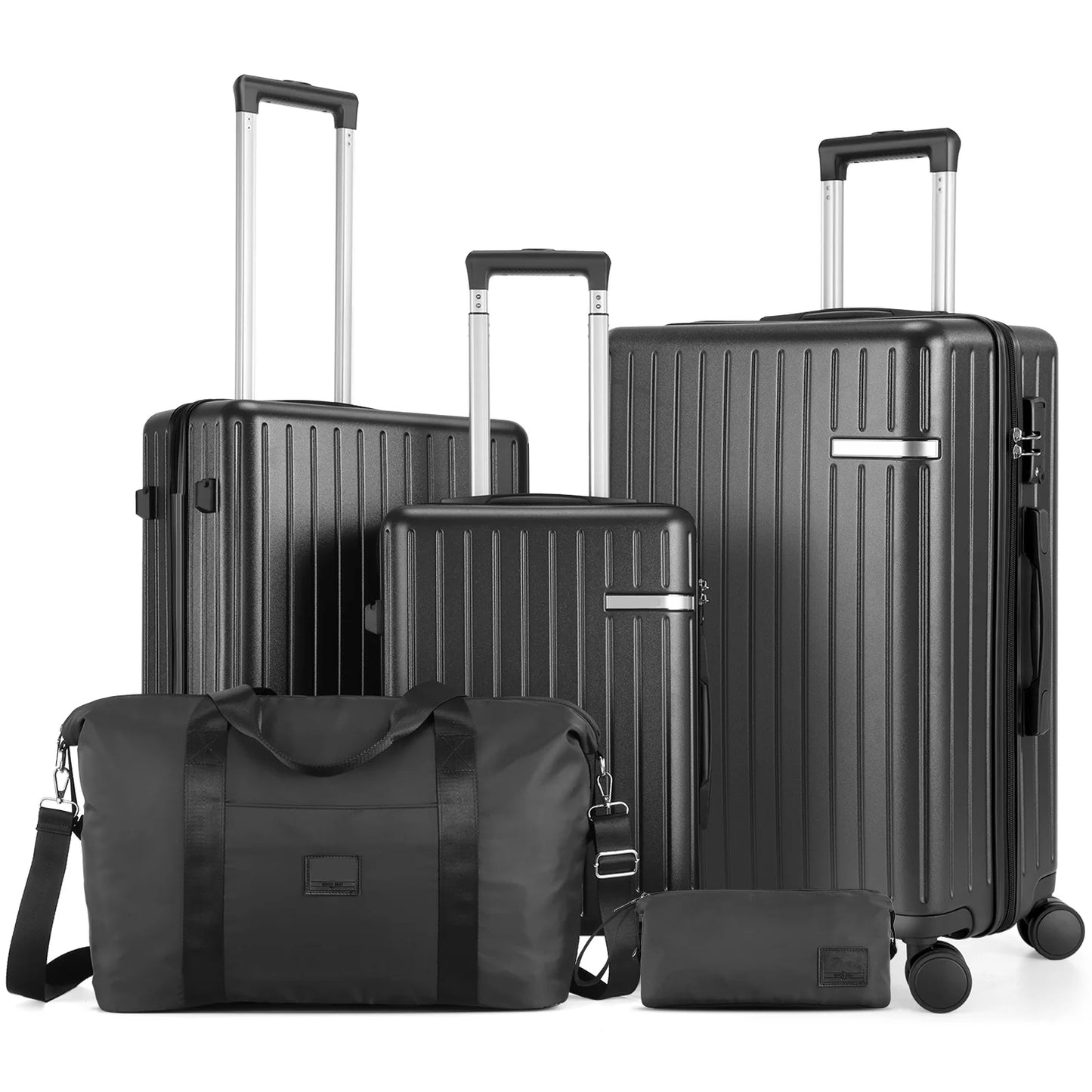 HOTEELCN 5 Piece Hardside Luggage Set With Spinner