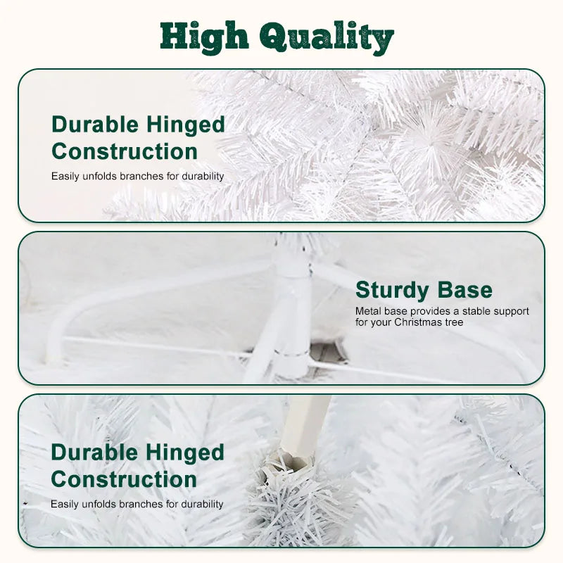 Snow Flocked Artificial Christmas Tree With 1000 Tips Foldable Stand