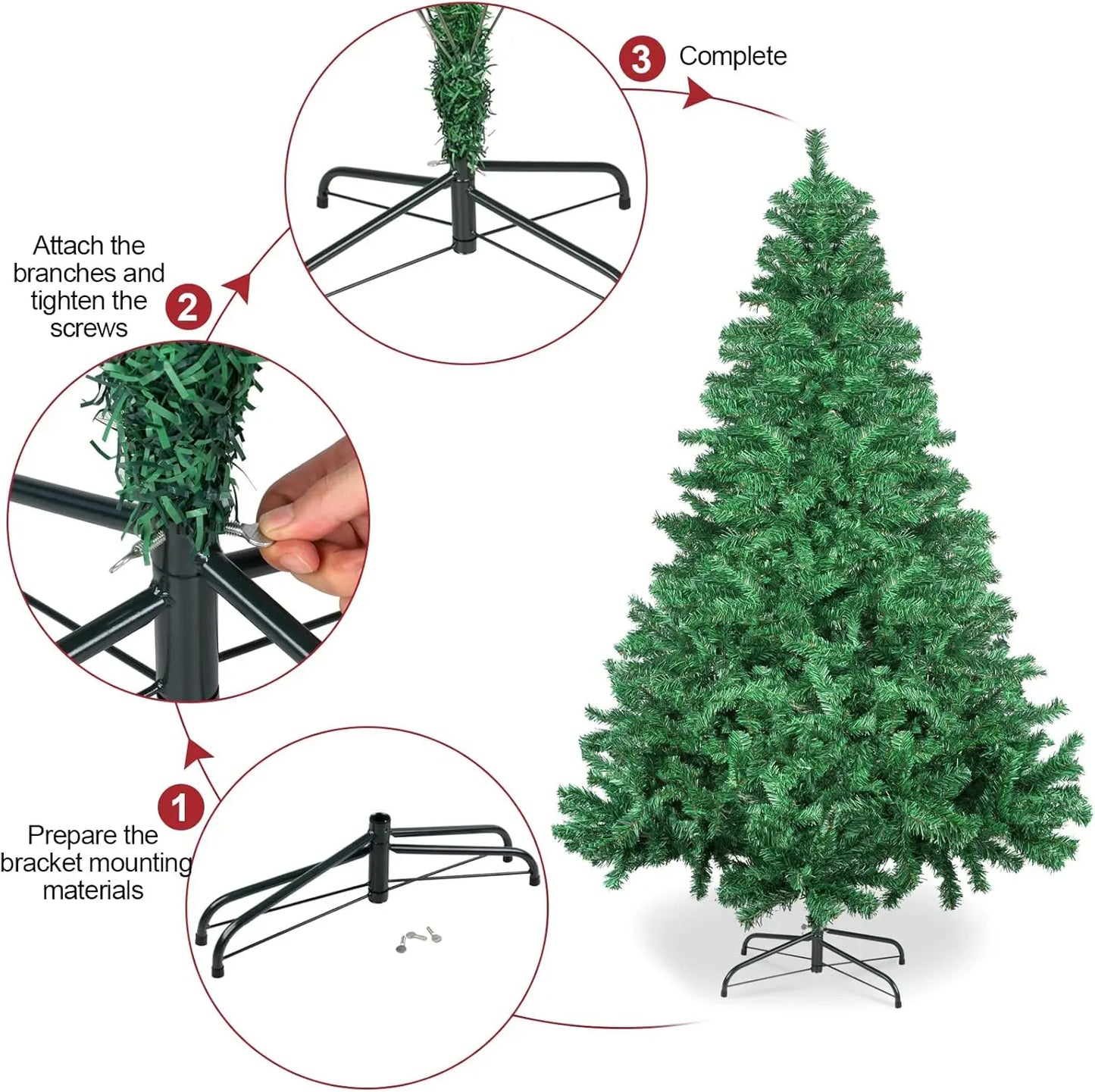 Spruce Artificial Christmas Tree With 1300 Branch Tips And Metal Hinges