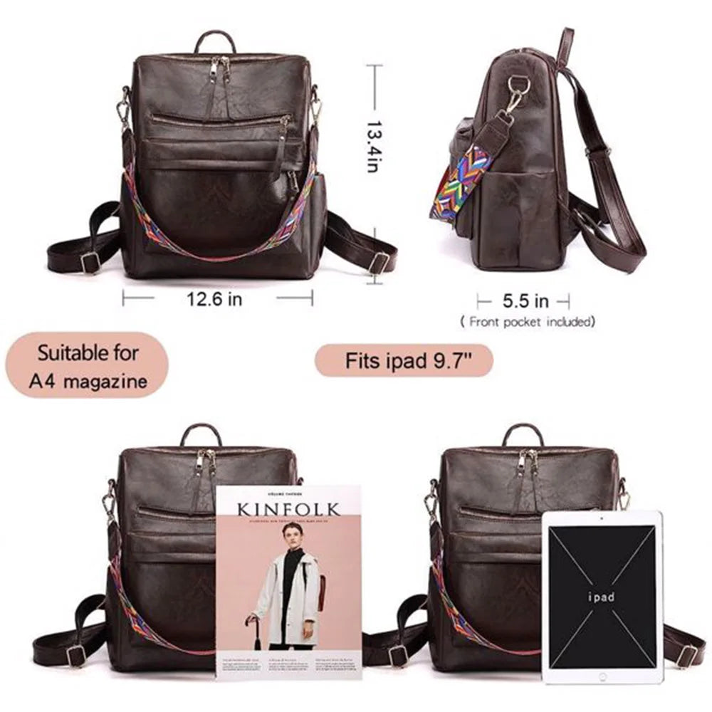 NONECN Women Backpack Purse Fashion School Bag Multipurpose Satchel