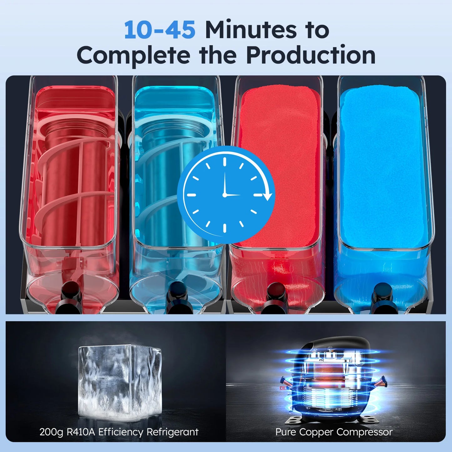 SHICUO Commercial Slushie Machine Two-Flavor Margarita Drink Maker