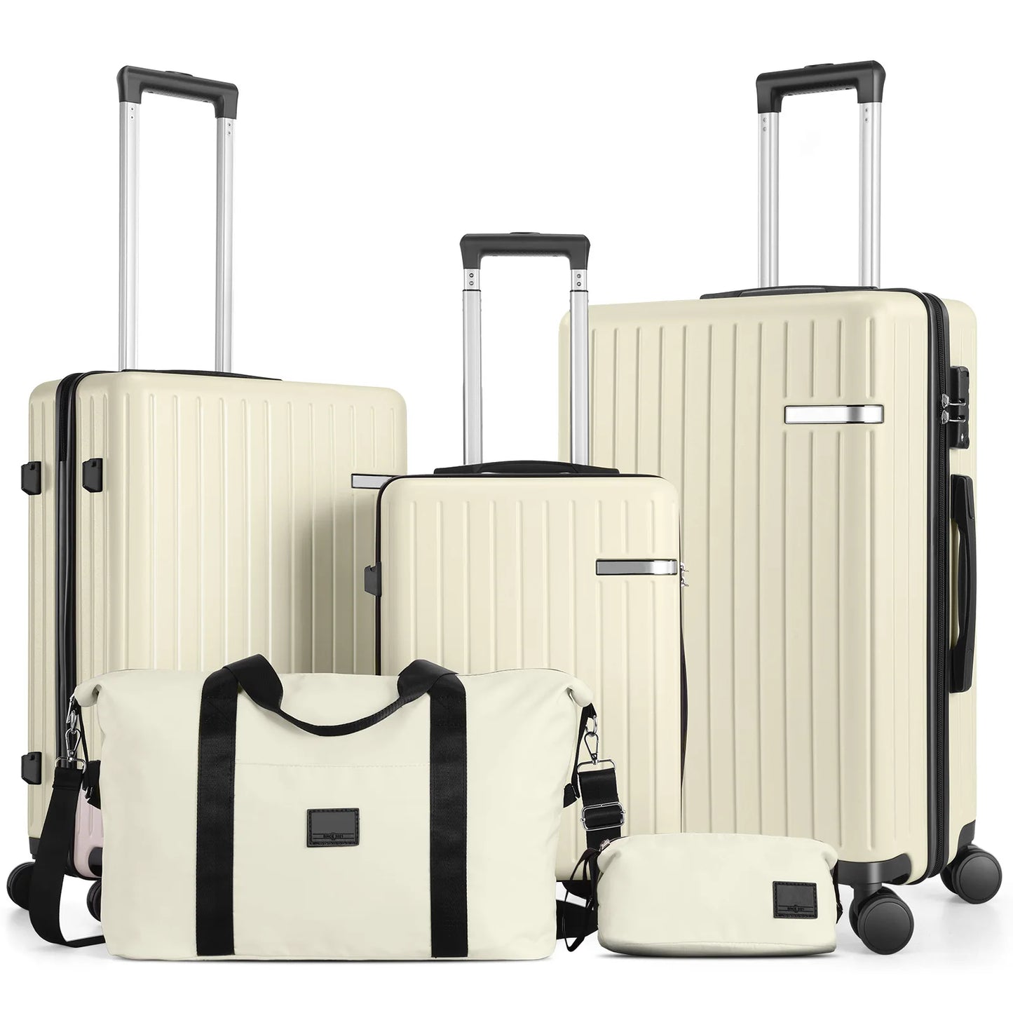 HOTEELCN 5 Piece Hardside Luggage Set With Spinner