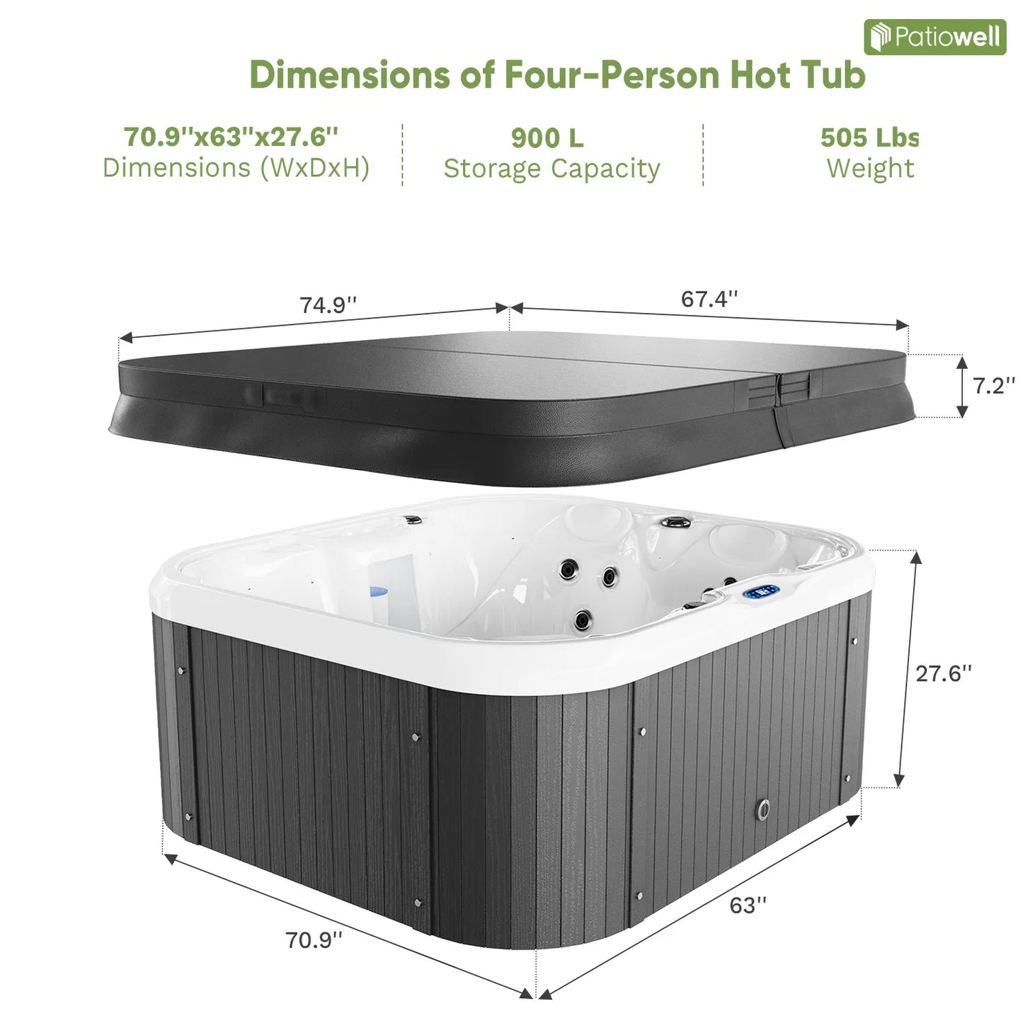 Outdoor Hot Tub 25 Jet Intelligent Control Water Purification