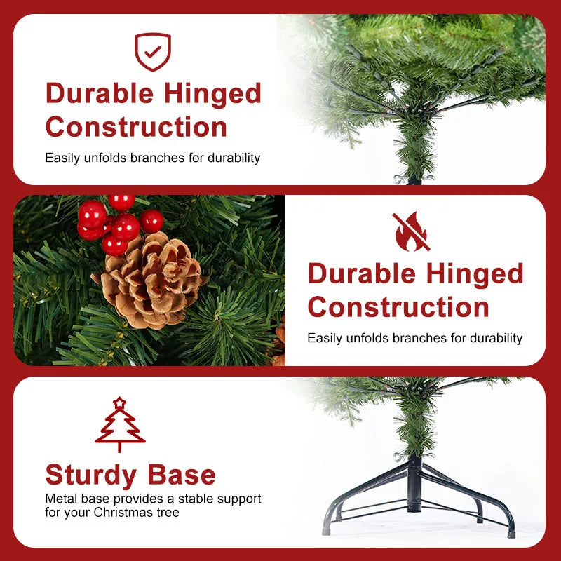 Classic Pine Artificial Christmas Tree With Metal Hinges