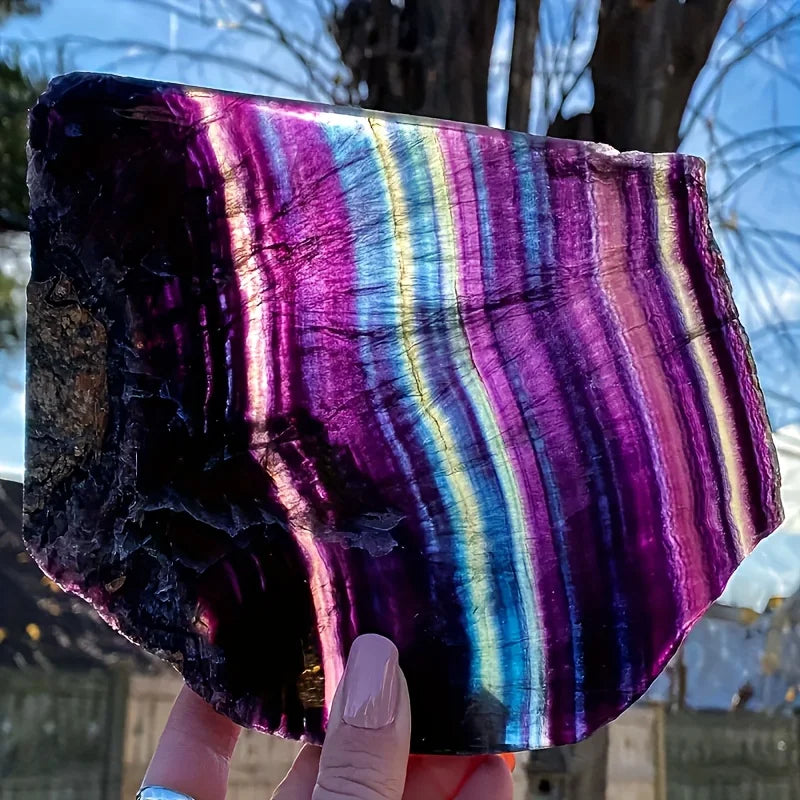 CrystalHola Fluorite Crystal Slices Home Decor Gift
