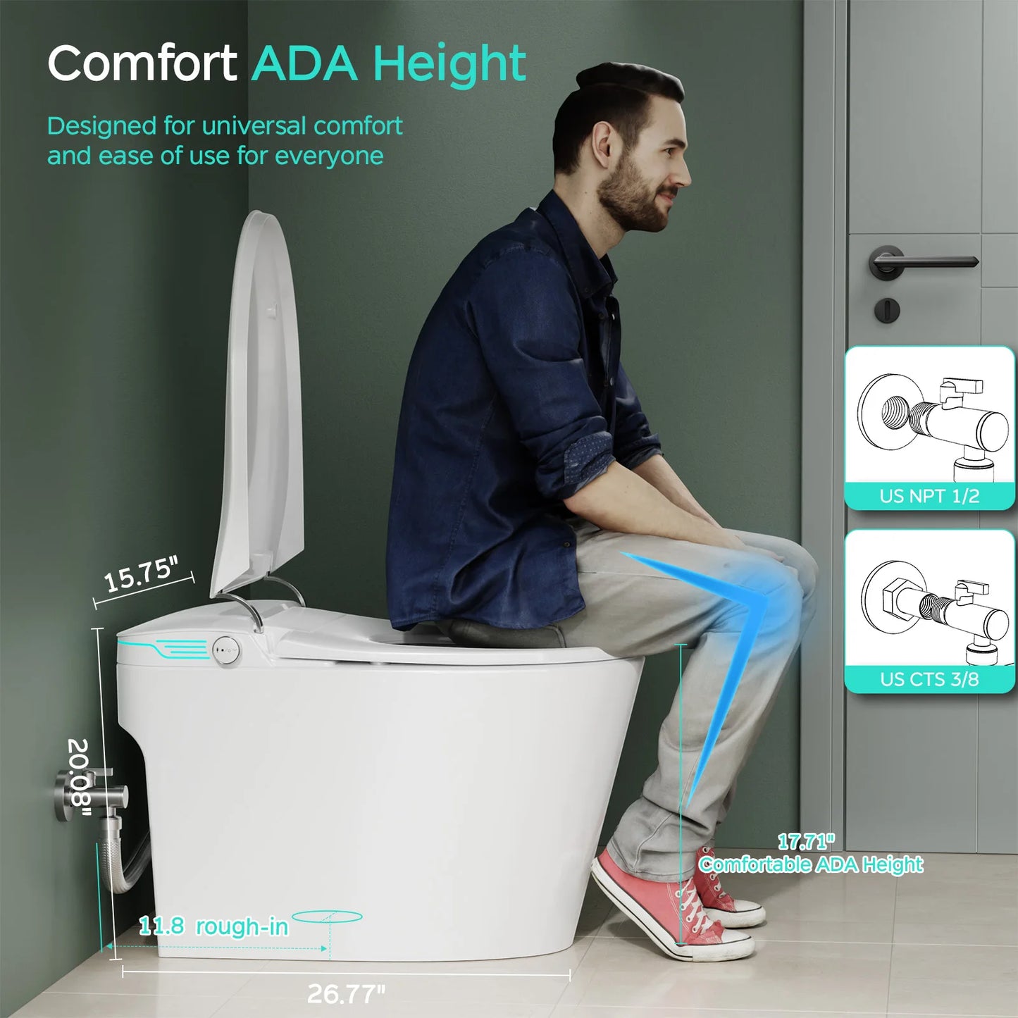 Buffer Smart Toilet With Bidet Auto Deodorization