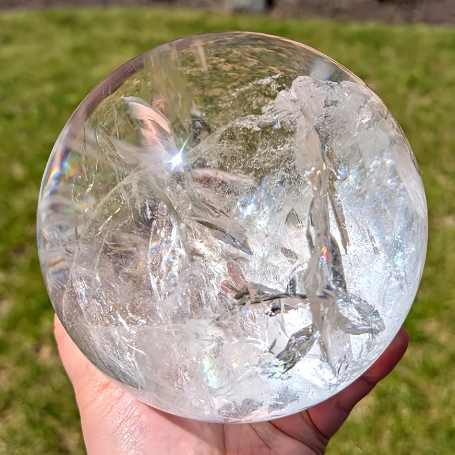 CrystalHola Quartz Sphere Polished Crystal Ball Home Decor Gift