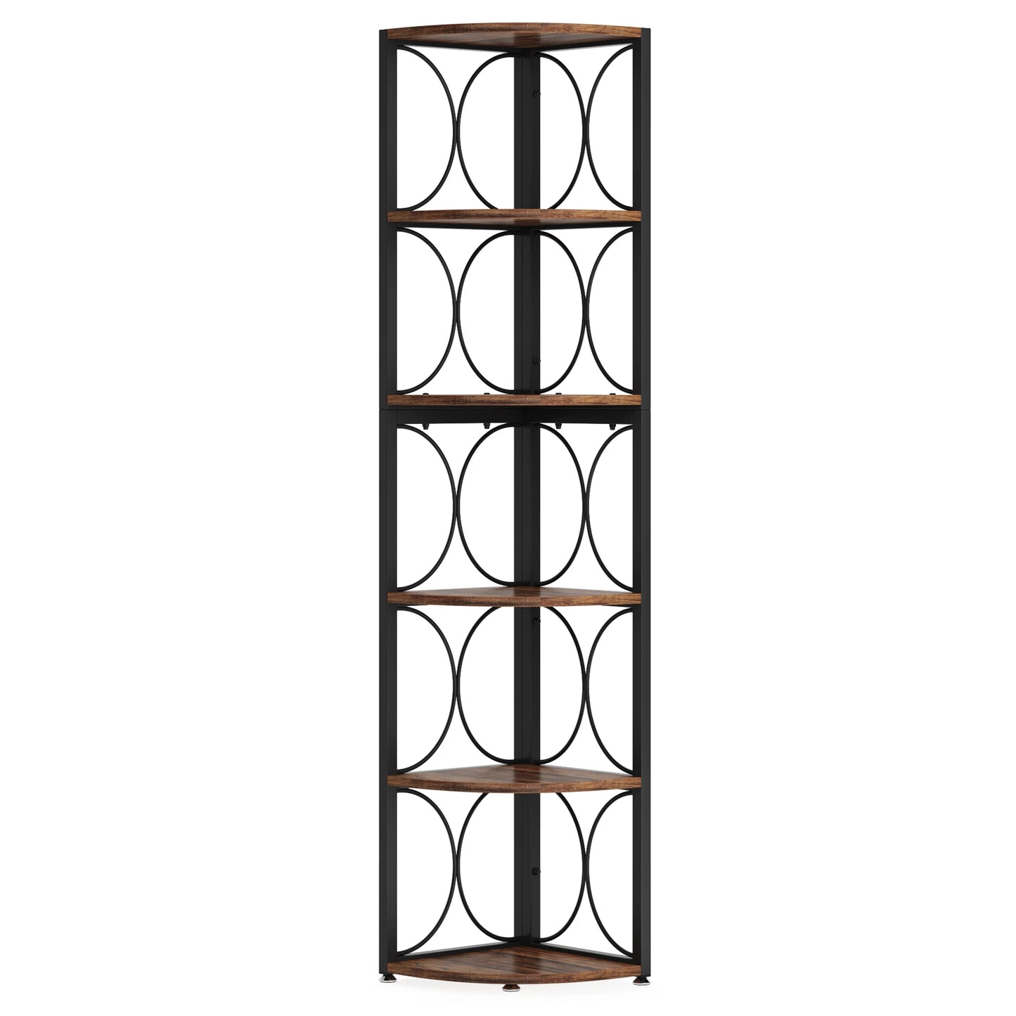 Tribesigns Tall Corner Bookcase 6 Shelf Storage Rack