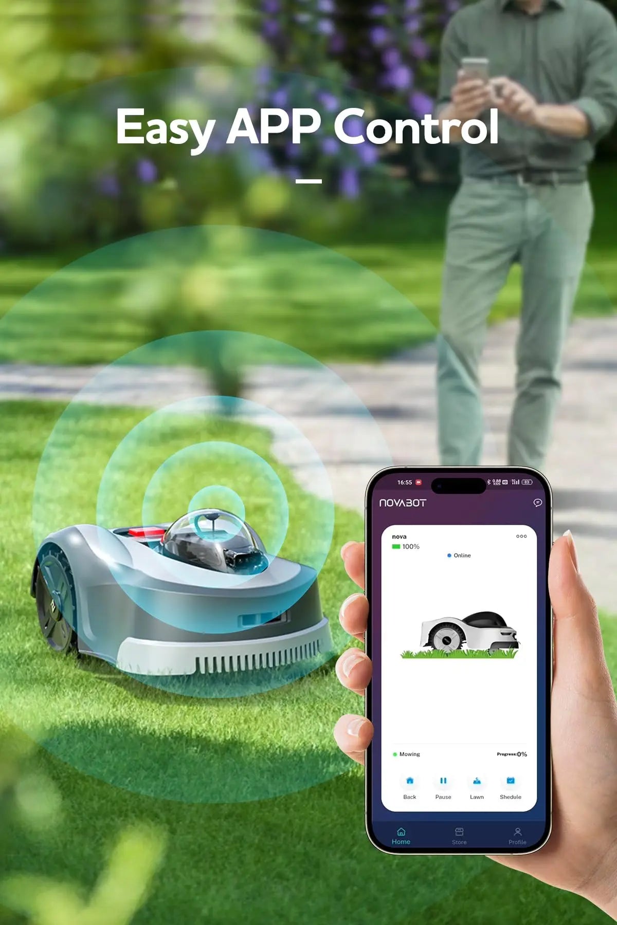 Novabot N2000 Robotic Lawn Mower With RTK TOF Vision AI Mapping