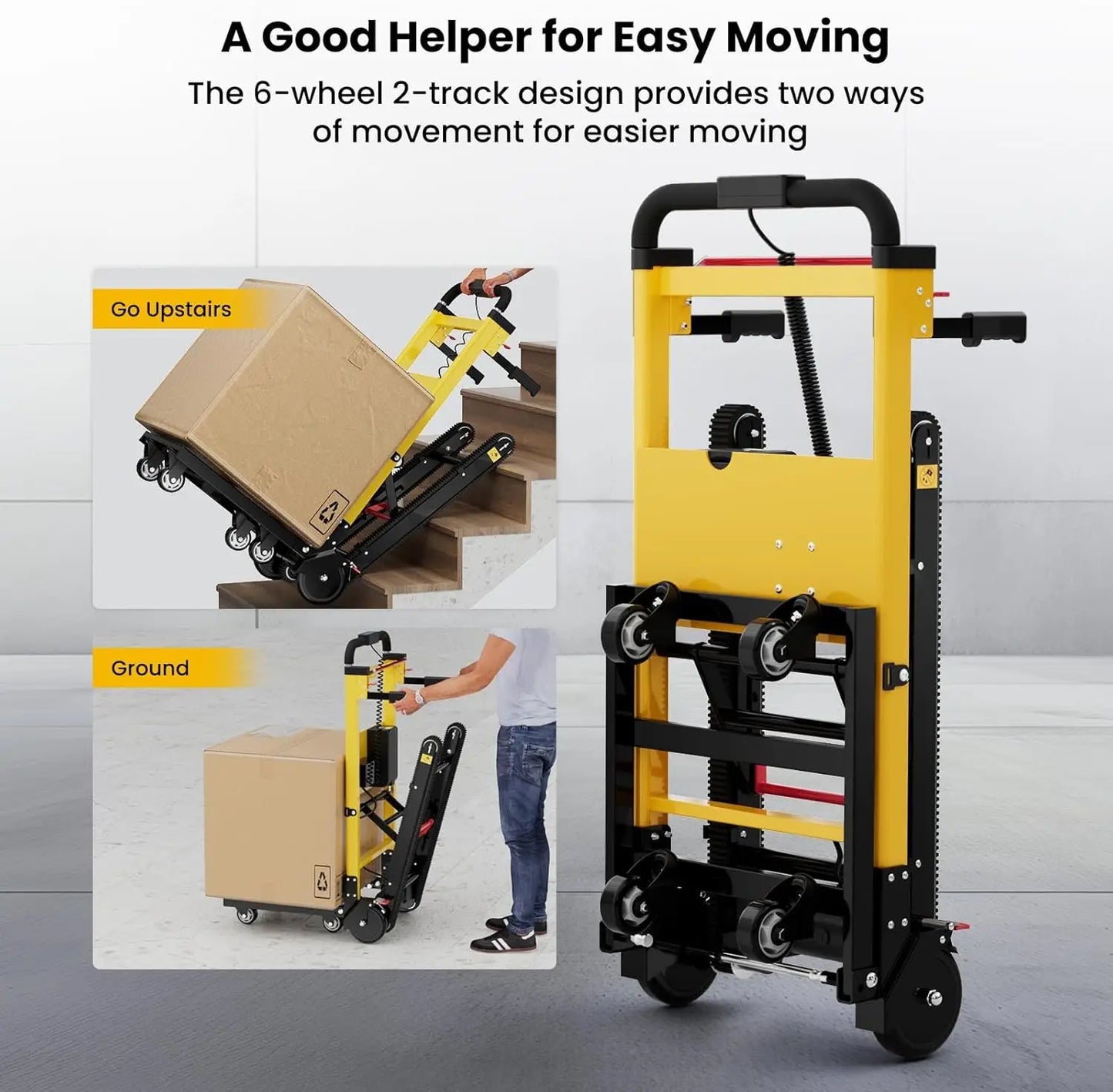 Climbing Heavy Duty Electric Stair Climbing Hand Truck Dolly 441 Lb Capacity For Furniture Logistics