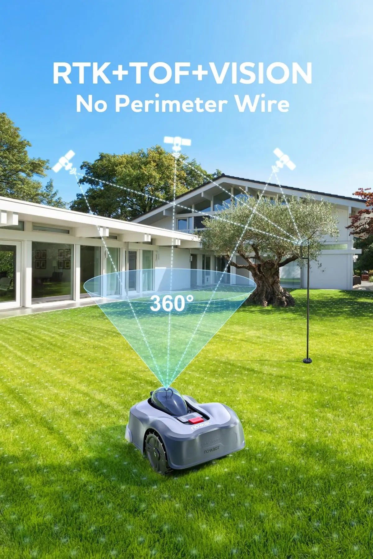 Novabot N2000 Robotic Lawn Mower With RTK TOF Vision AI Mapping