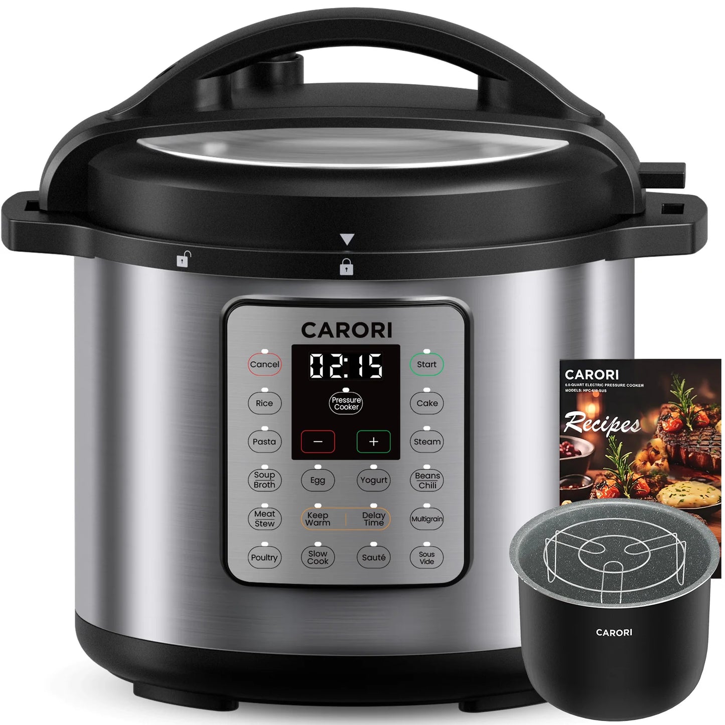 Carori 1200W 12In1 Electric Pressure Cooker With Steamer