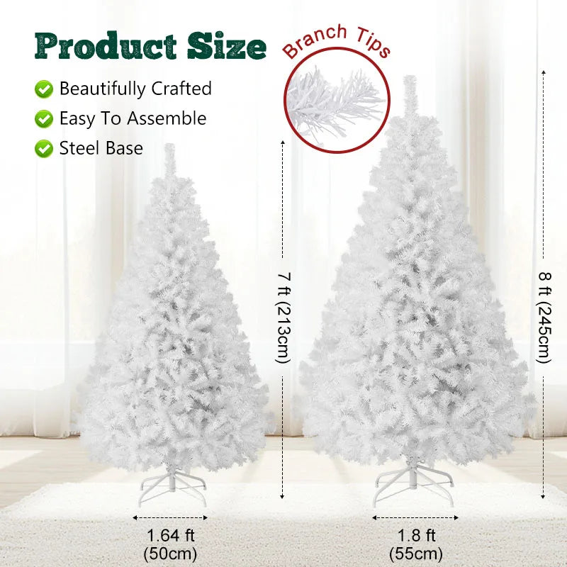 Snow Flocked Artificial Christmas Tree With 1000 Tips Foldable Stand