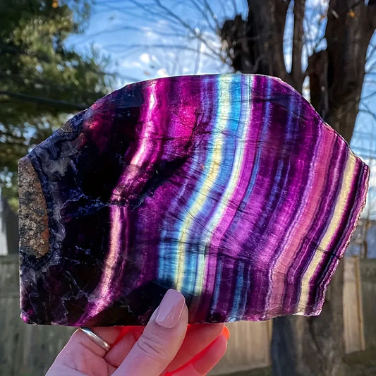 CrystalHola Fluorite Crystal Slices Home Decor Gift