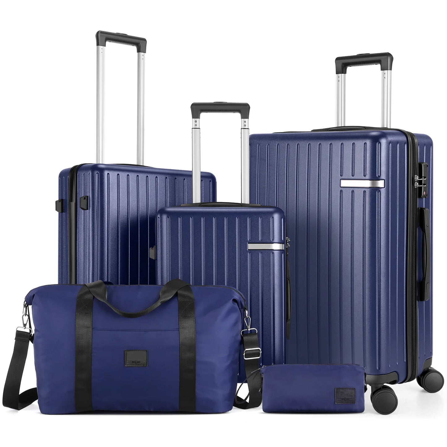 HOTEELCN 5 Piece Hardside Luggage Set With Spinner