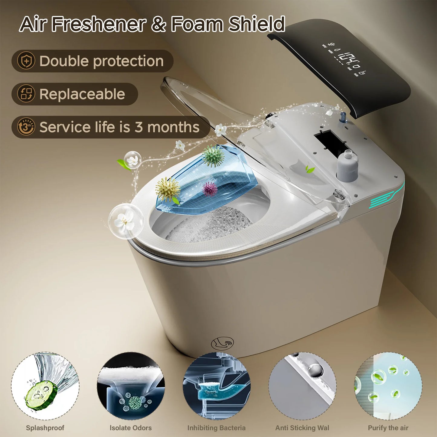 Buffer Smart Toilet With Built In Bidet And Dual Auto Flush