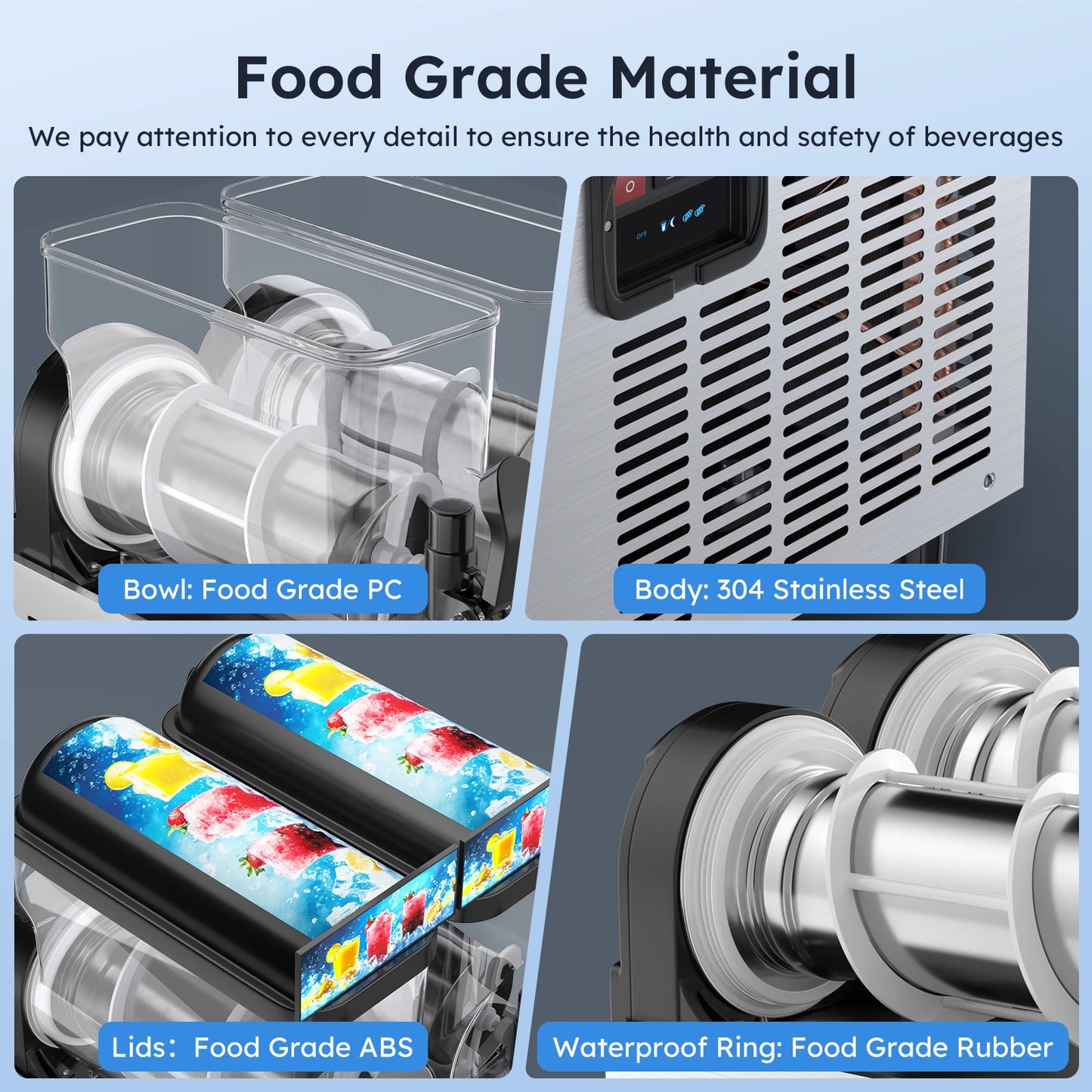 SHICUO Commercial Slushie Machine Two-Flavor Margarita Drink Maker