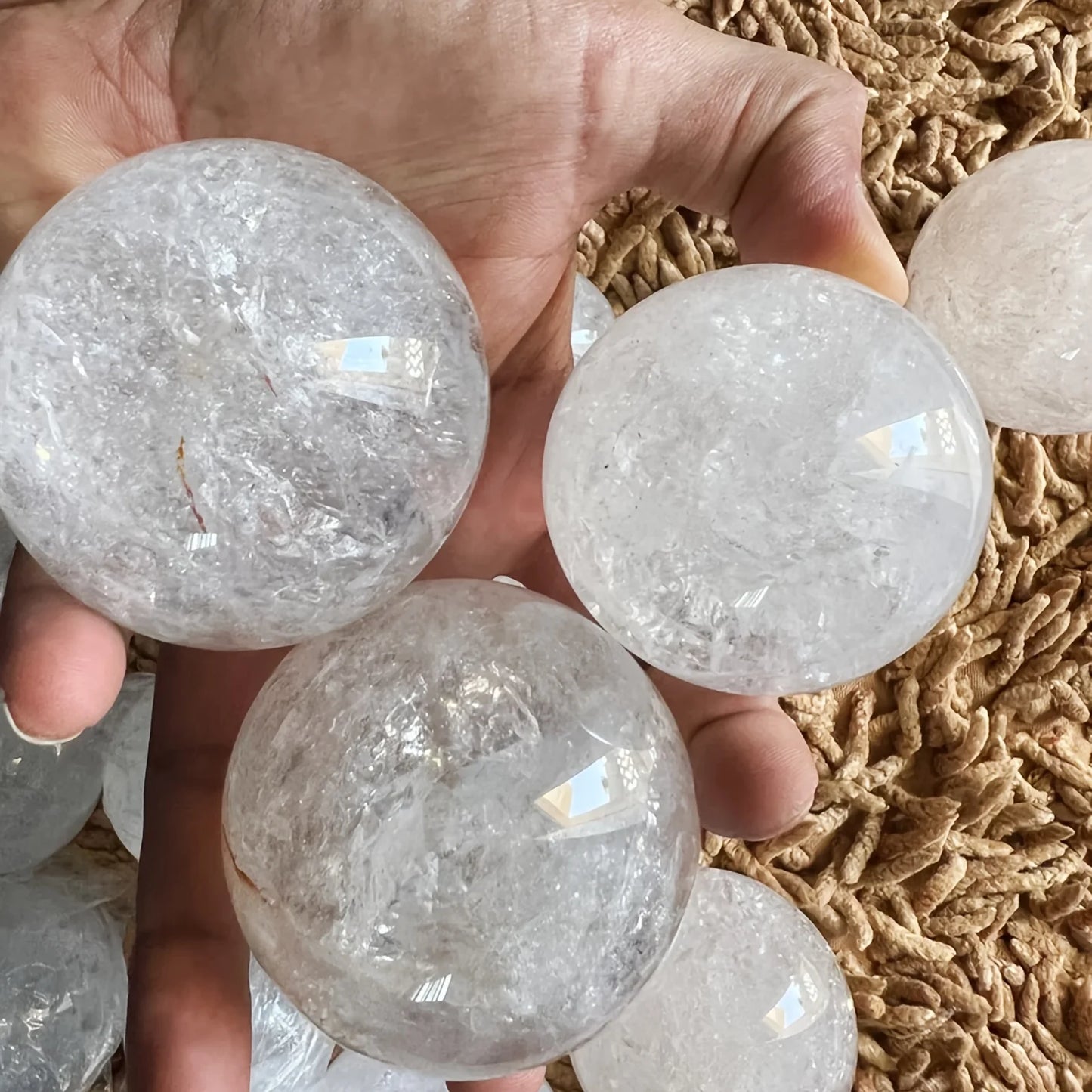 CrystalHola Quartz Sphere Polished Crystal Ball Home Decor Gift