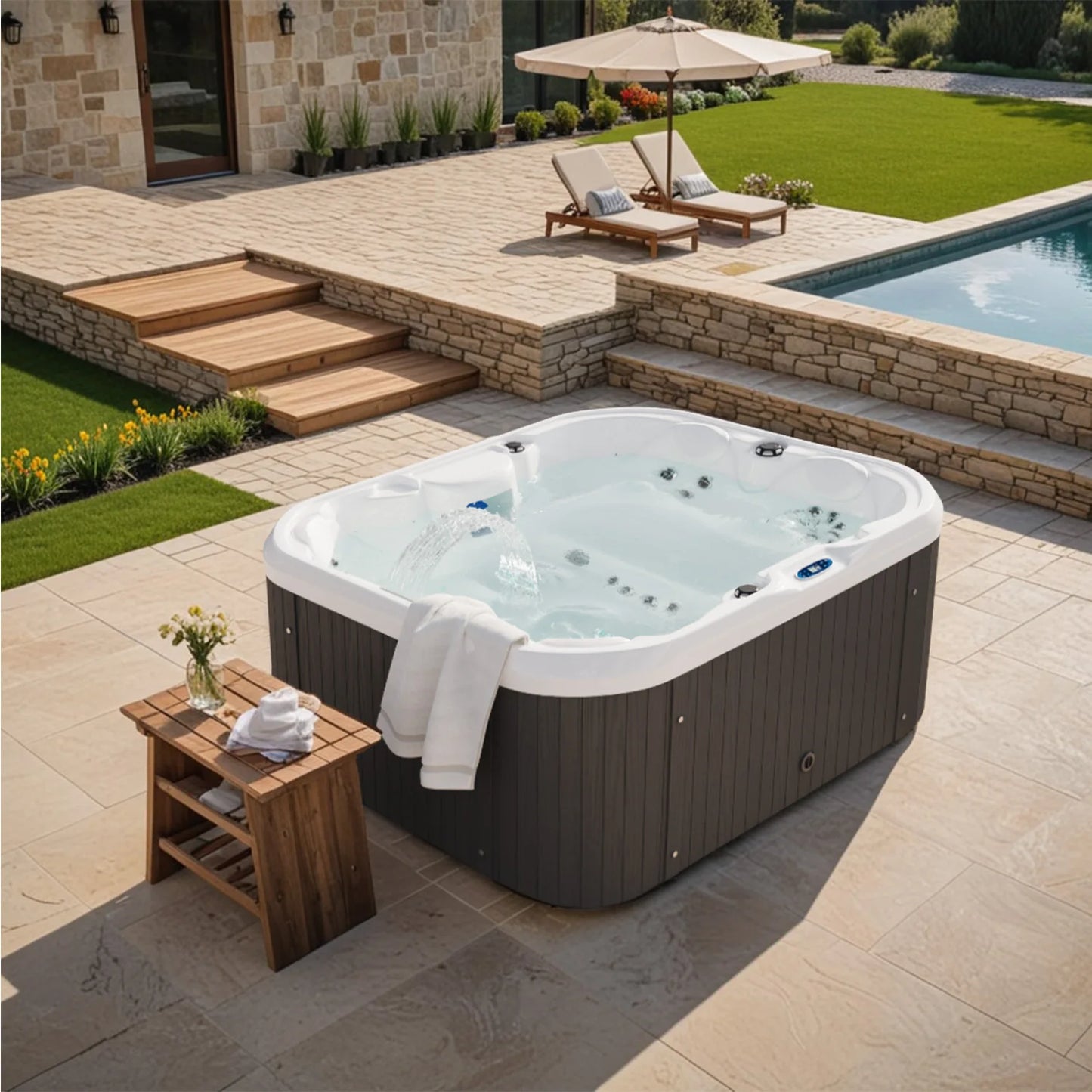 Outdoor Hot Tub 25 Jet Intelligent Control Water Purification