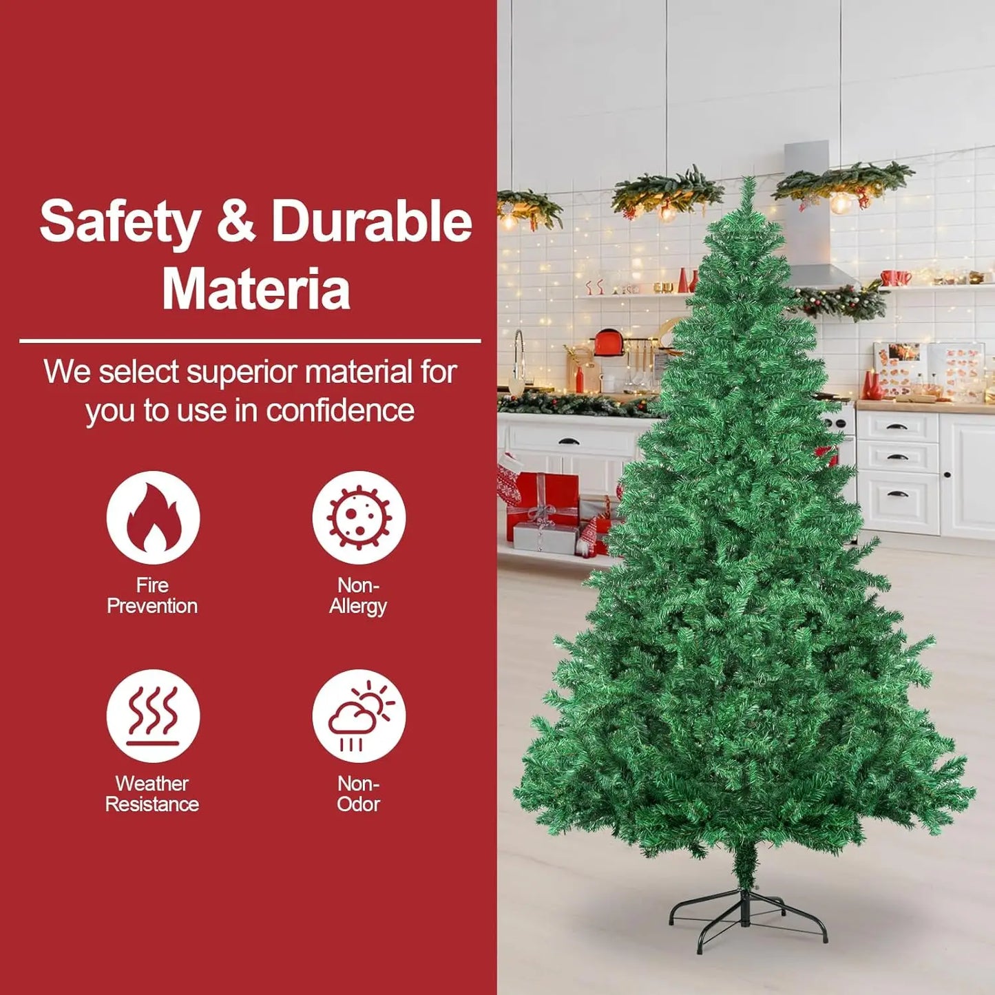 Spruce Artificial Christmas Tree With 1300 Branch Tips And Metal Hinges