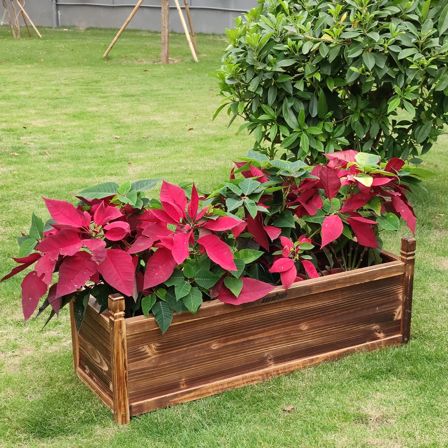 Raised Wooden Garden Planter Box For Flower Or Vegetable Planting