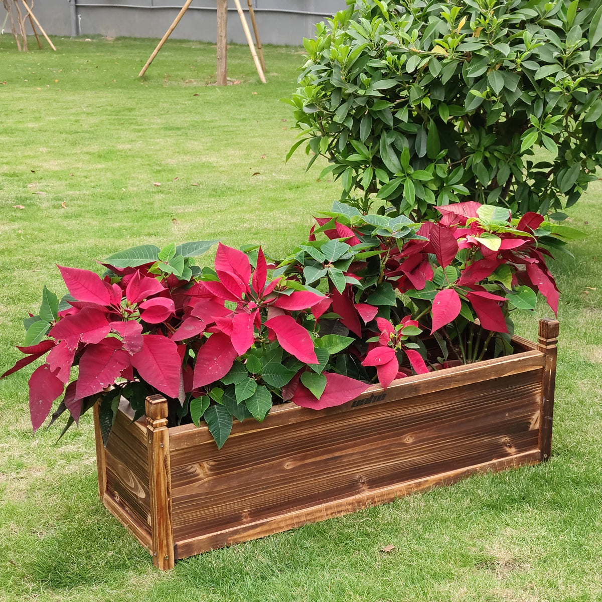 Raised Wooden Garden Planter Box For Flower Or Vegetable Planting