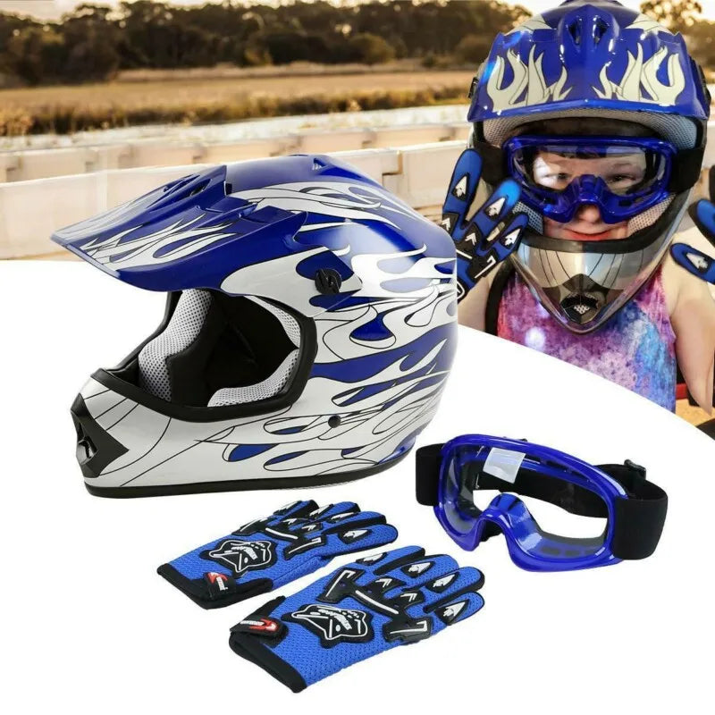 TCMT Kids Full Face Motorcycle Helmet For Youth Offroad ATV