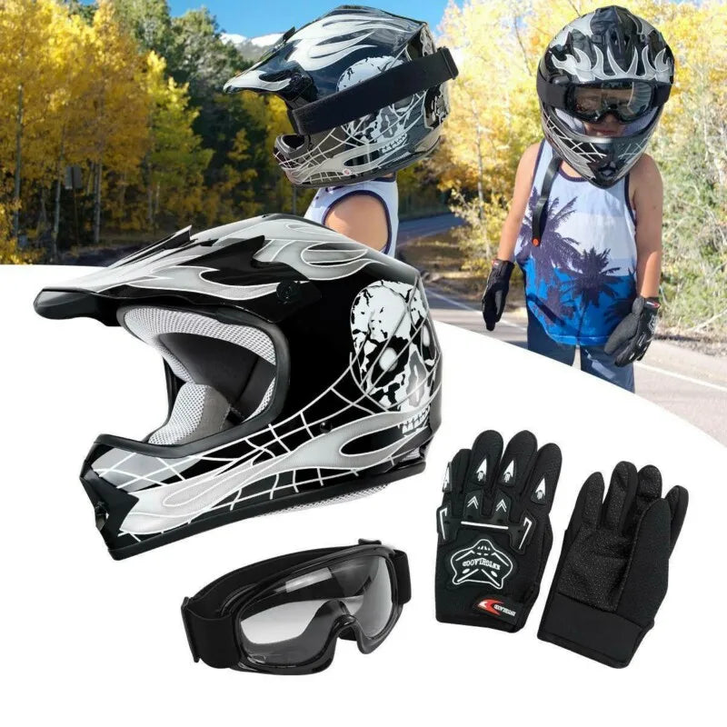TCMT Kids Full Face Motorcycle Helmet For Youth Offroad ATV