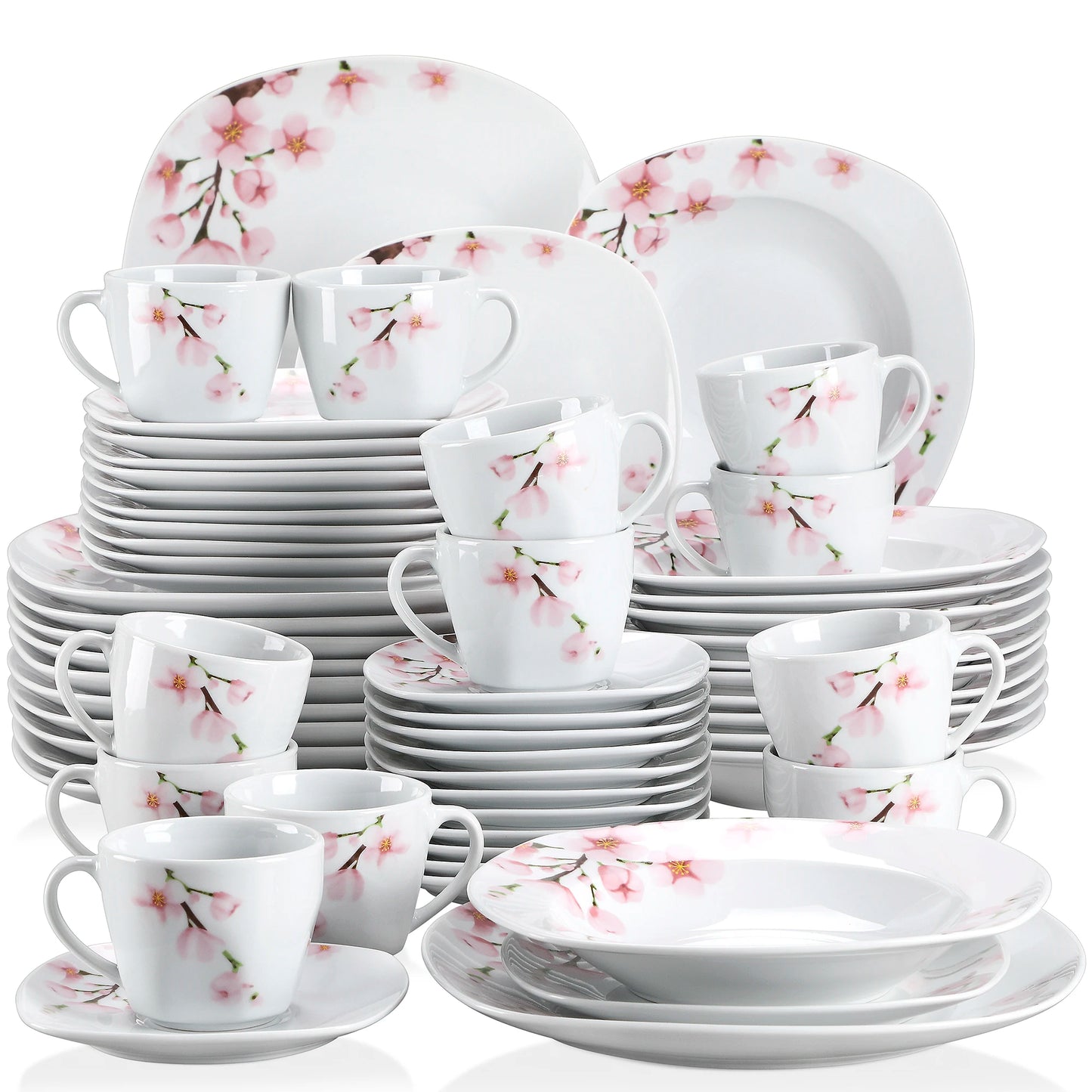 Malacasa Annie Porcelain Dinnerware Set Cups Saucers