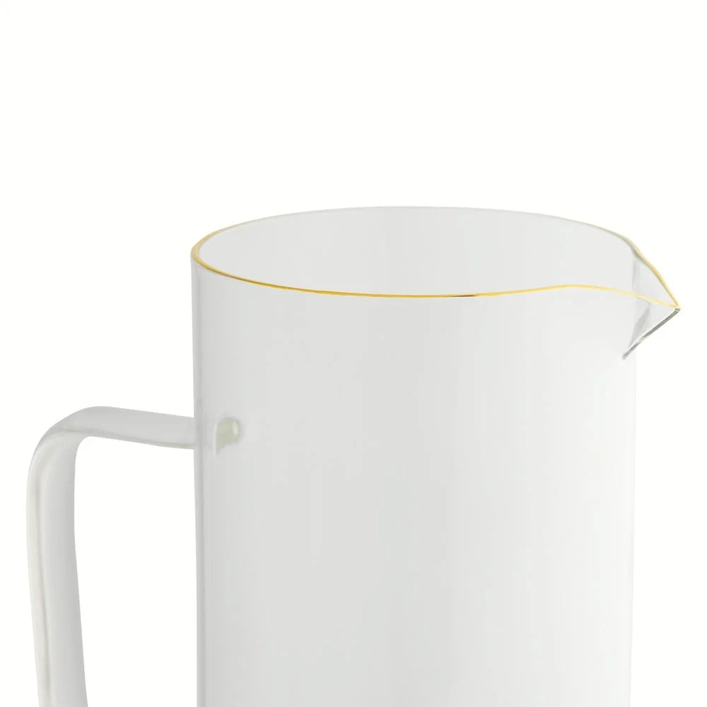 XMSJ 60oz Pitcher And Four Glass Set Gold Rim Design