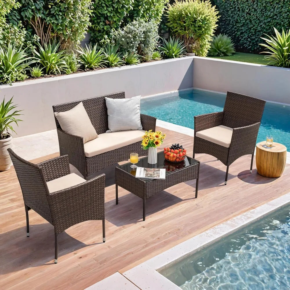 Outdoor Patio Furniture Set Rattan Wicker For Garden